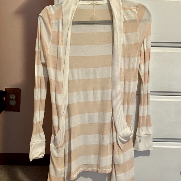 Blush & White Striped Cardigan - Picture 1 of 2
